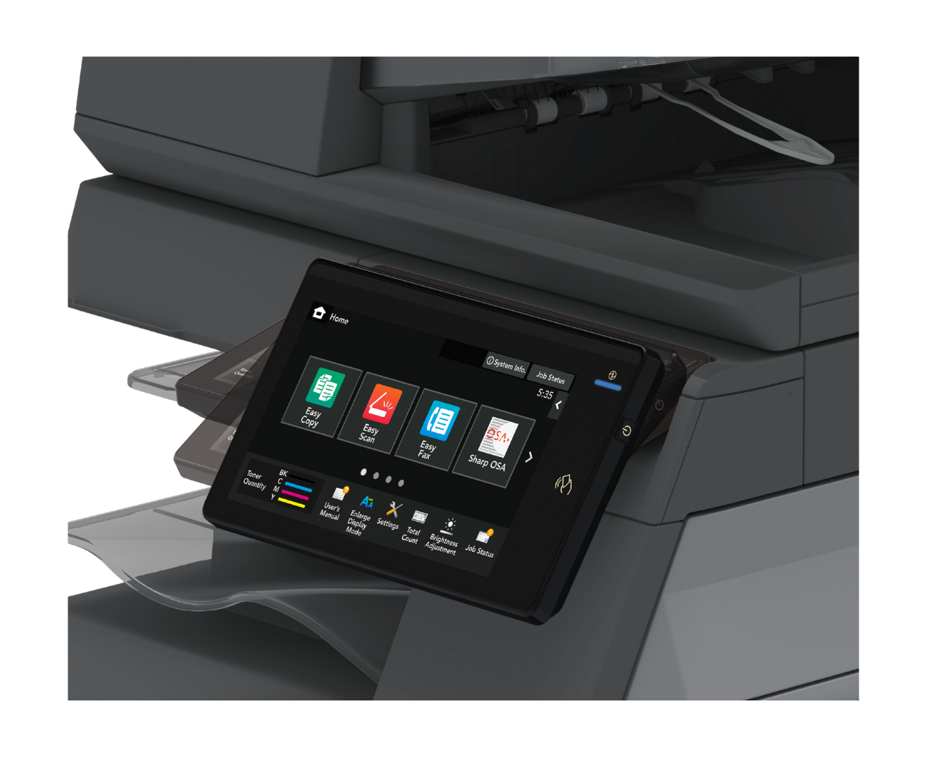 close up of printer and screen