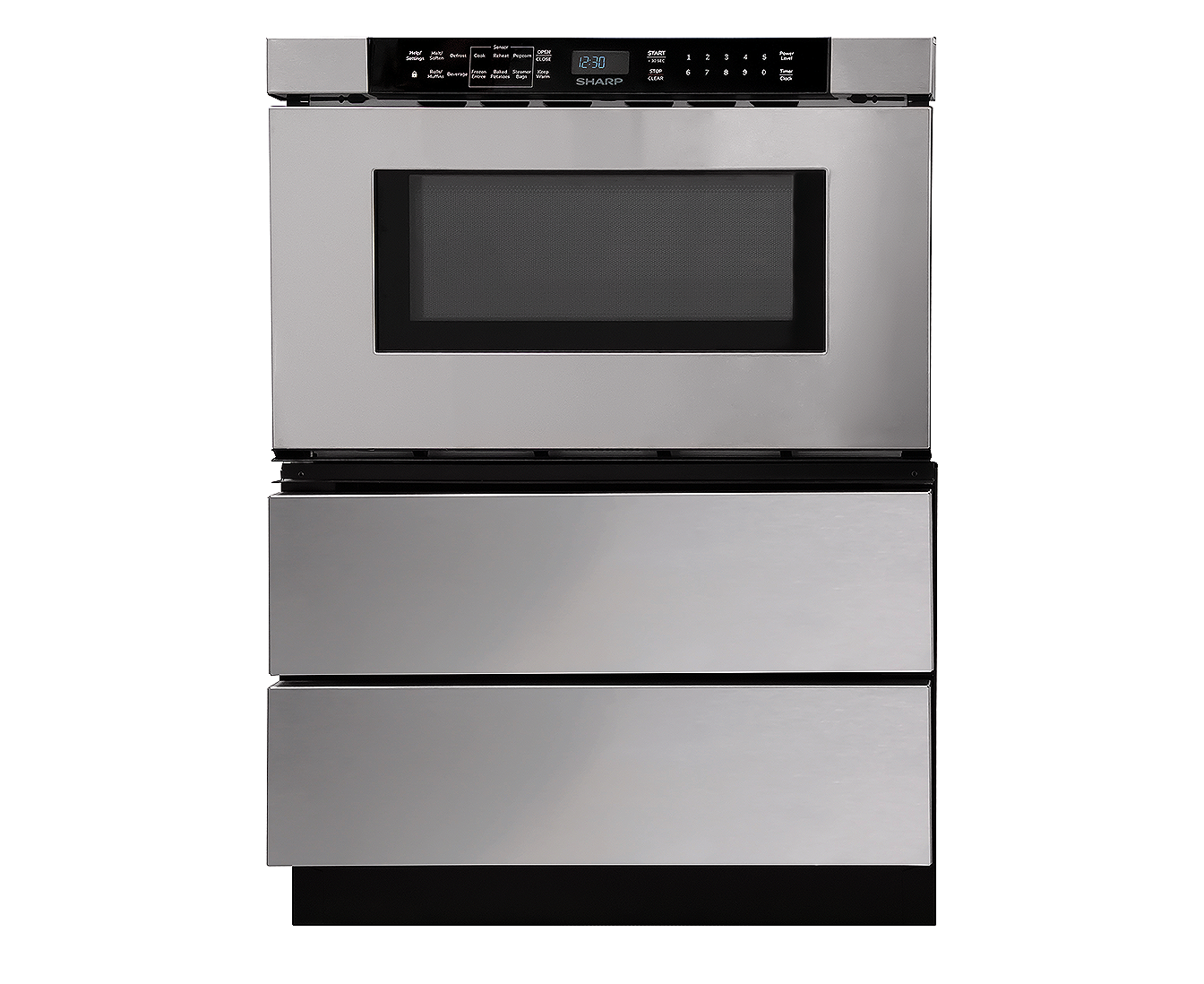 SMD2443JSC Sharp 24 in. Built-In Microwave Drawer with optional pedestal accessory