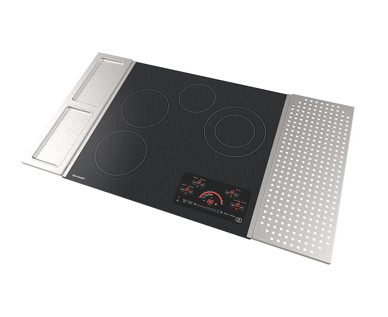 SCR2442FB Sharp Radiant Electric Cooktop Stainless Steel right angle
