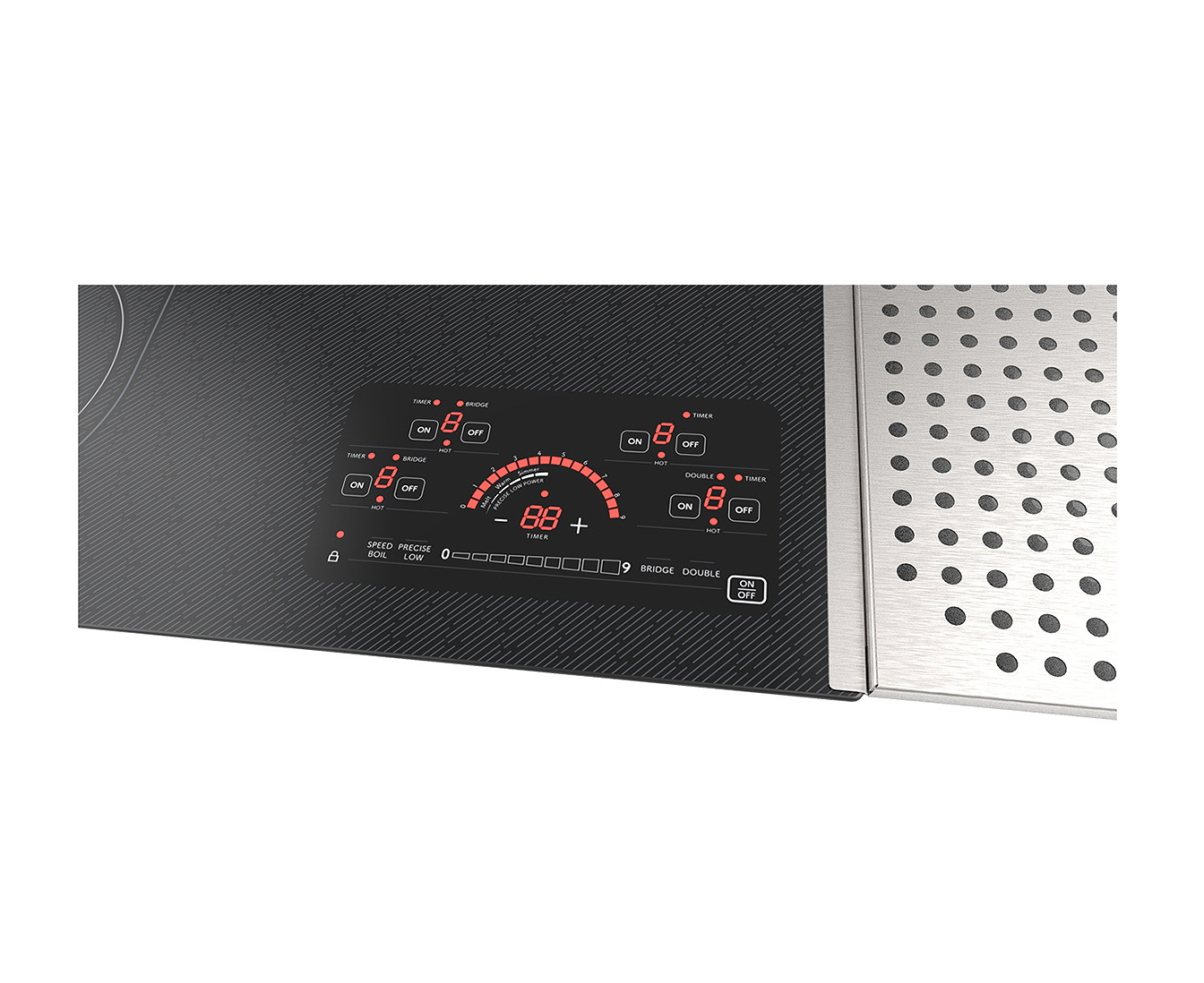 SCR2442FB Sharp Radiant Electric Cooktop Stainless Steel control panel