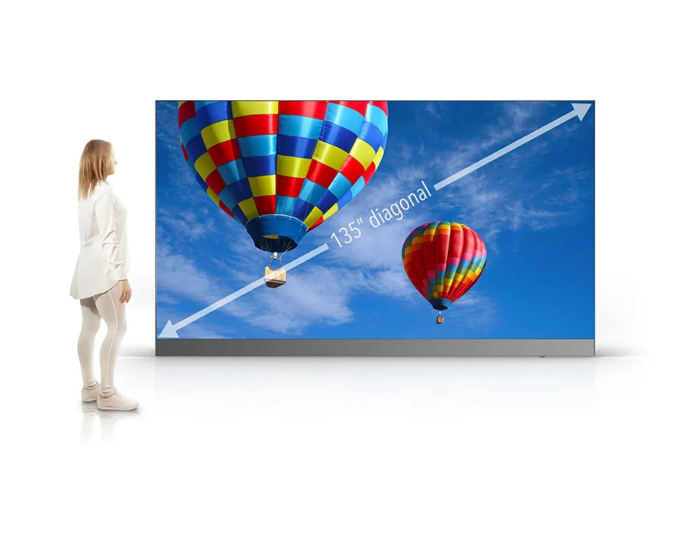 dvLED screen with abstract art