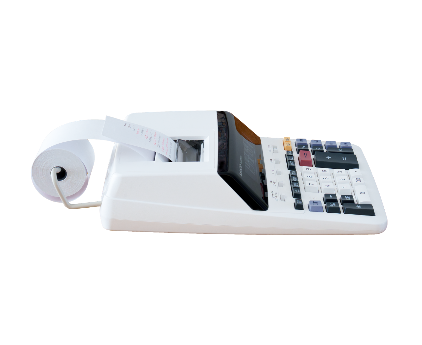 side view of calculator