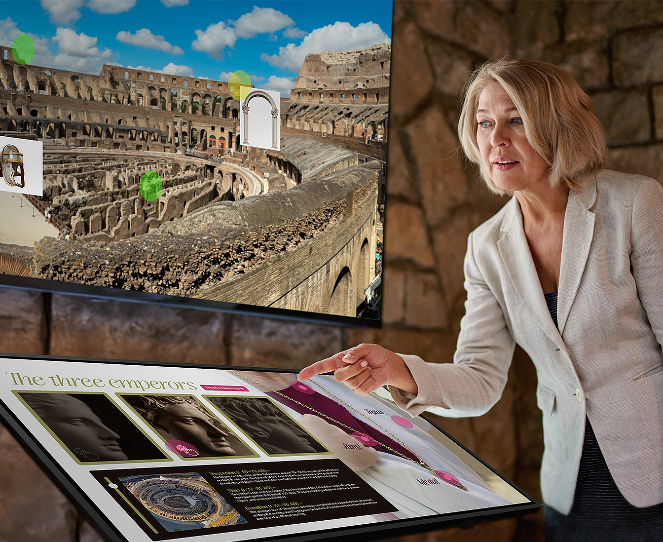 touch display in a museum