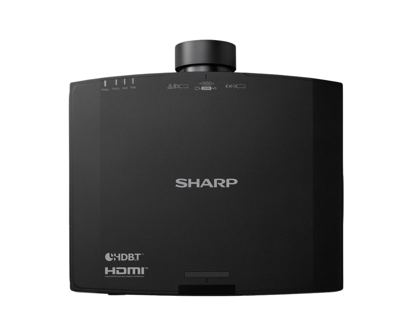 front view of black projector