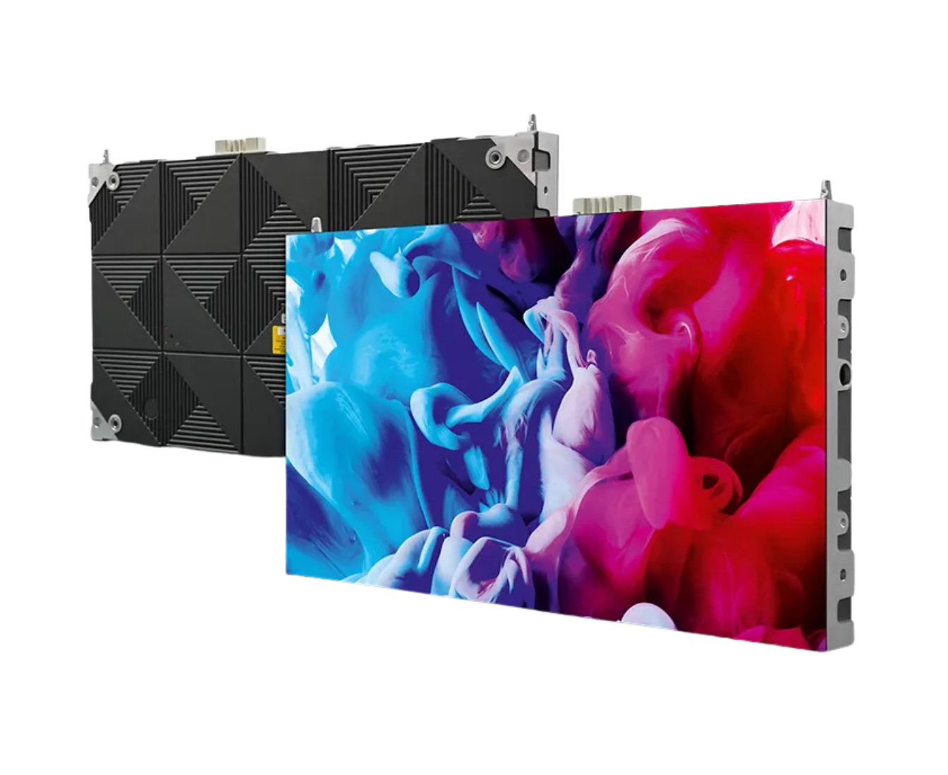 Module showing abstract art on a screen