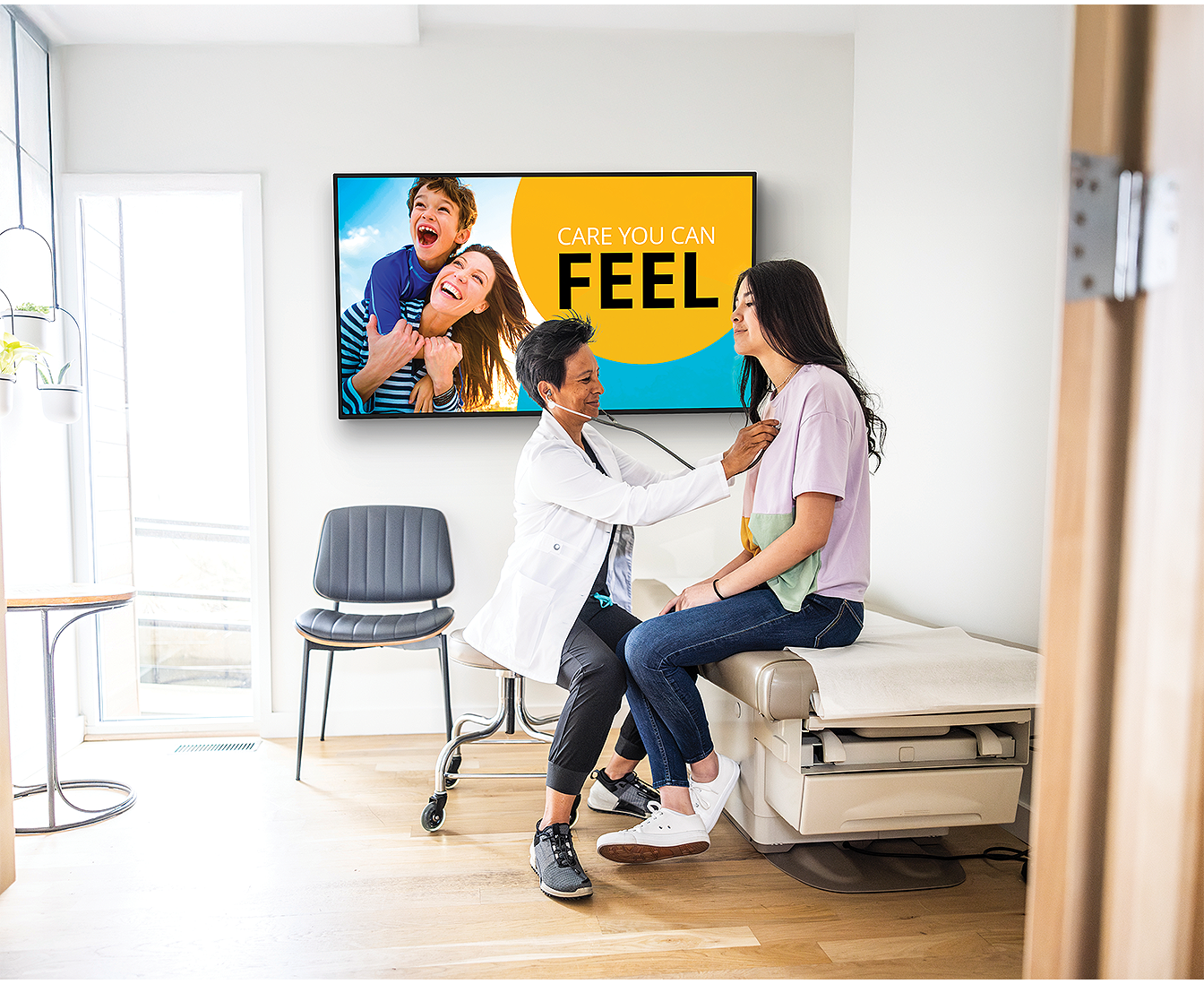 display in a medical clinic