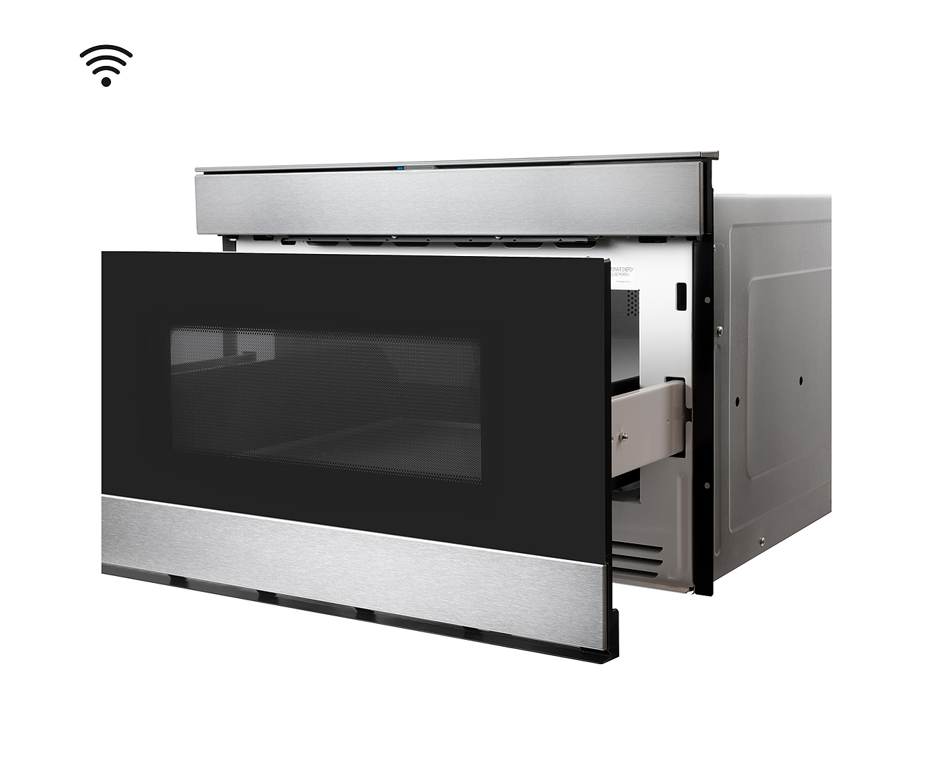 SMD2489ESC Sharp Stainless Steel Microwave Drawer with open drawer