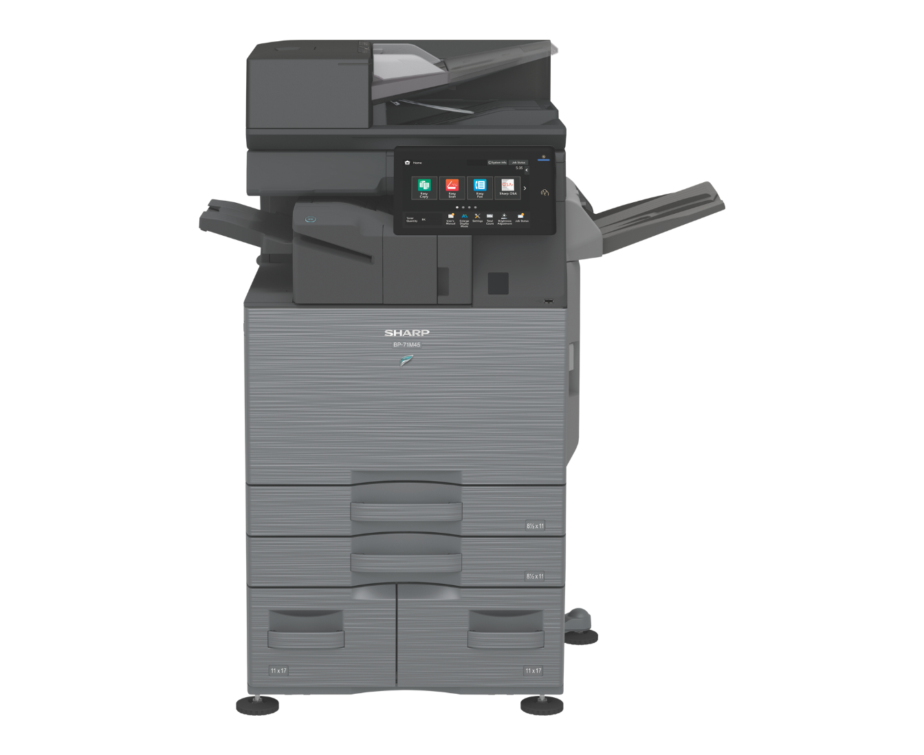 printer front view with tray