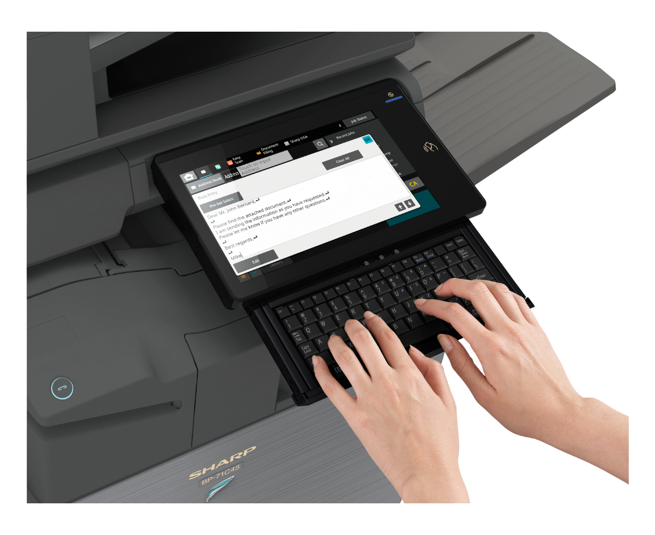keyboard option on printer