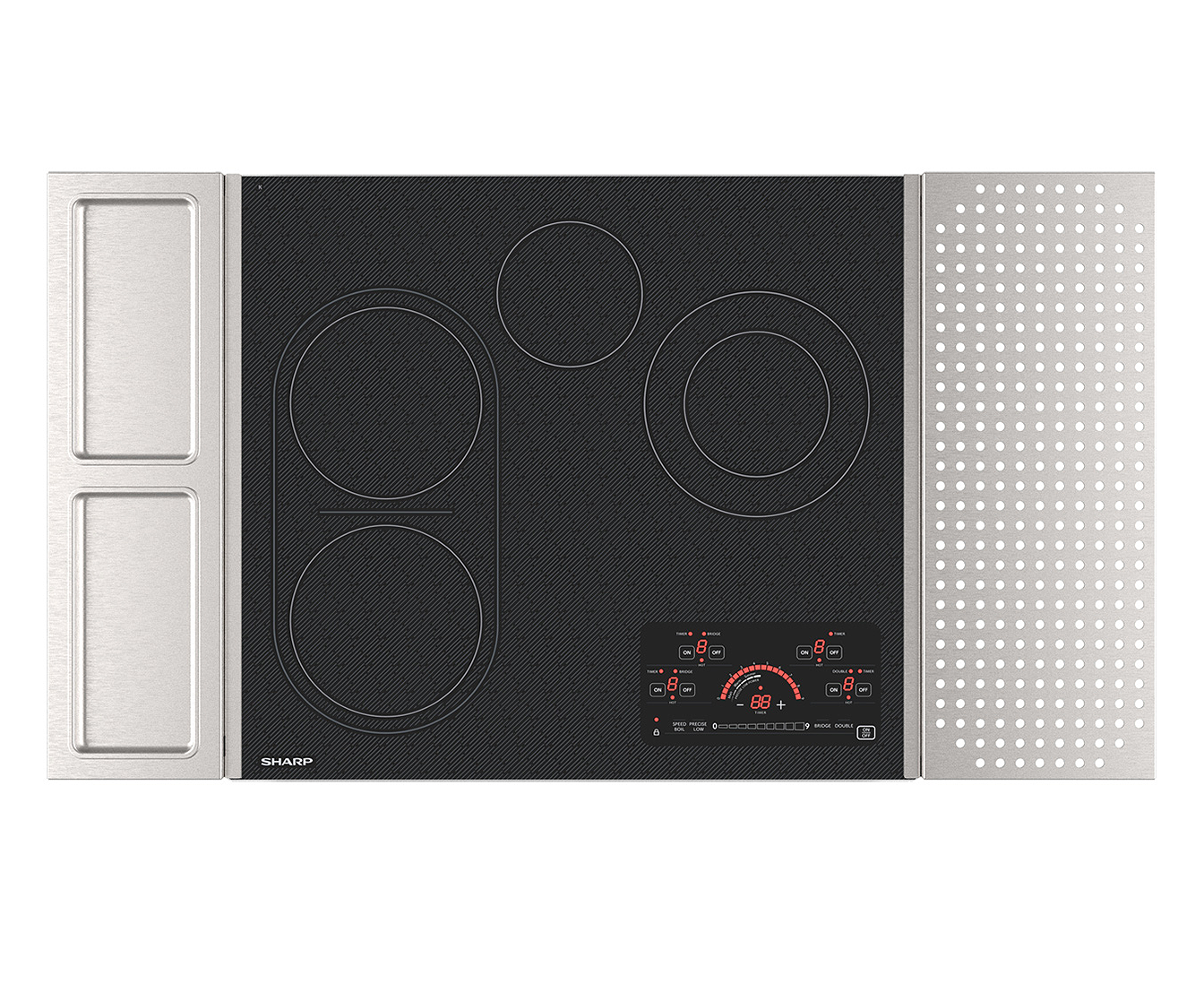 SCR2442FB Sharp Radiant Electric Cooktop Stainless Steel aerial view