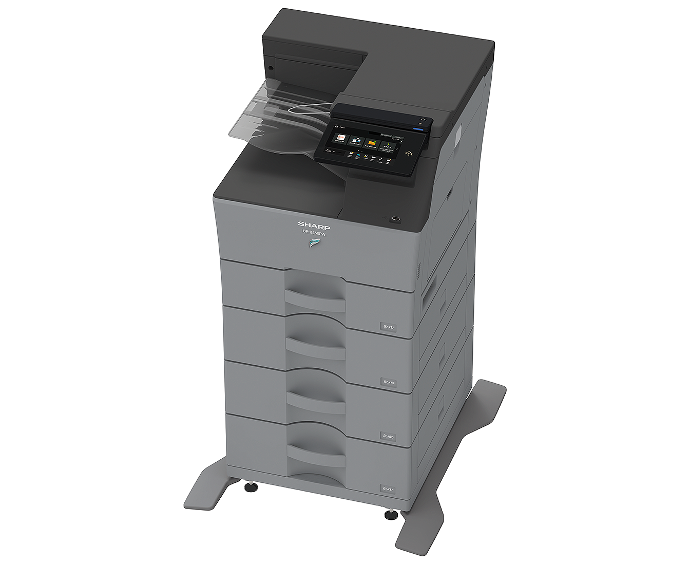 Black & White Printer with trays on slant