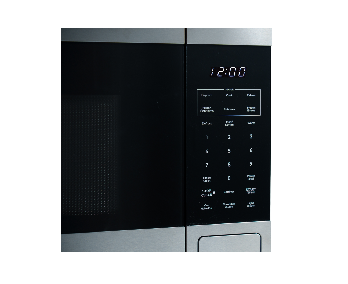 control buttons on microwave