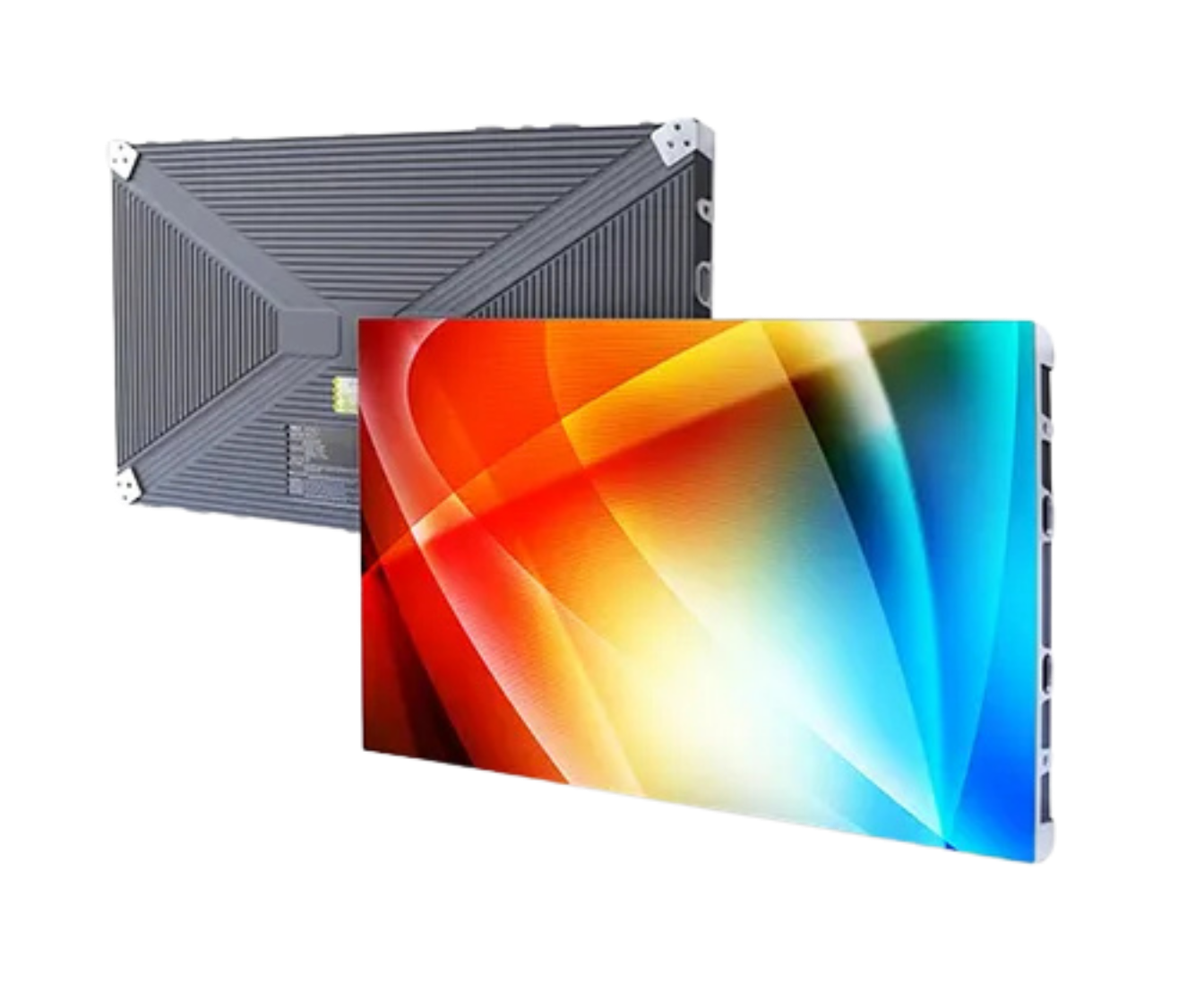 Module showing abstract art on a screen