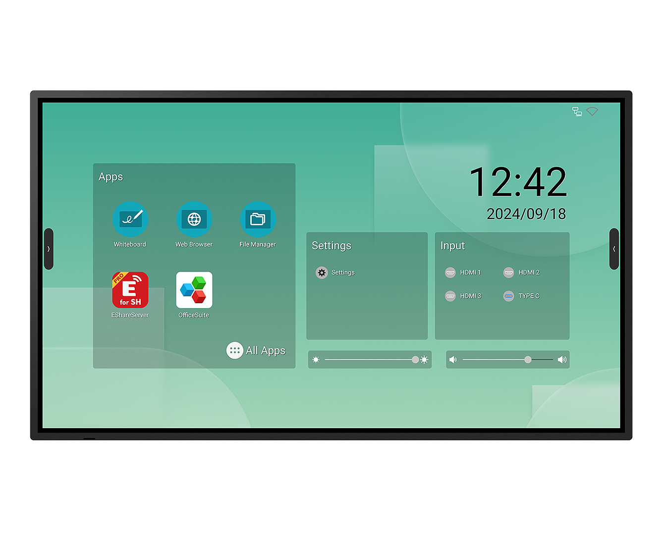 touch display homepage interface