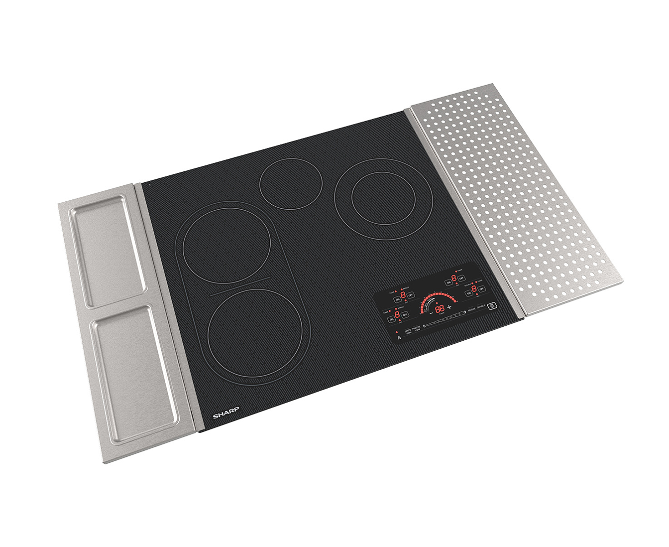 SCR2442FB Sharp Radiant Electric Cooktop Stainless Steel left angle