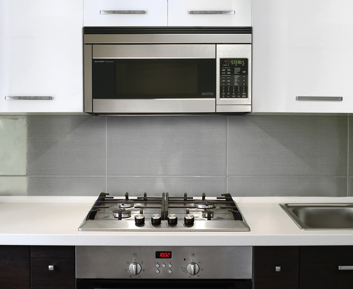 SHARP Carousel Over-the-Range Microwave in a modern kitchen