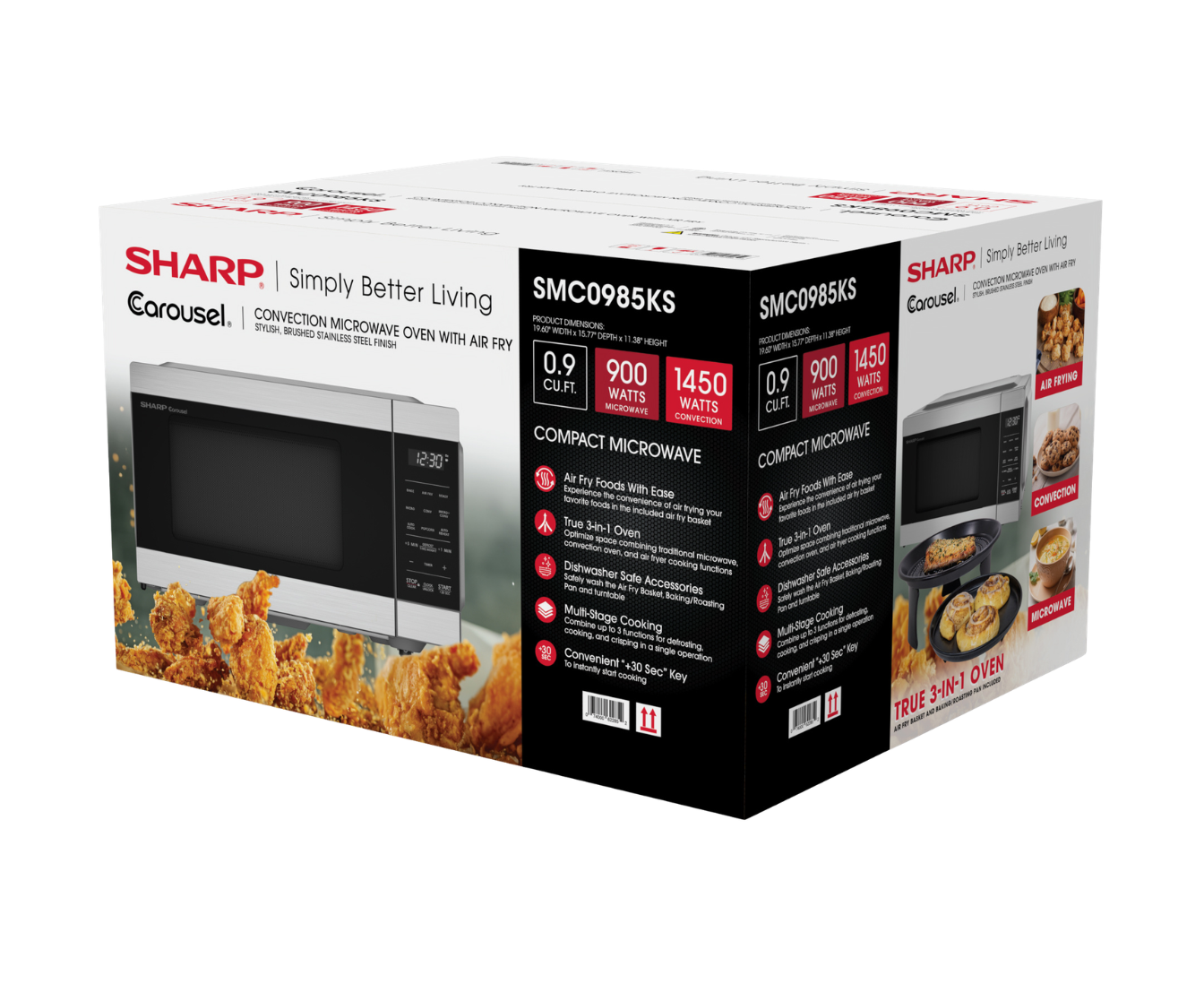 SHARP／
加湿空気清浄機 Sharp SMC0985KSC 3-in-1 Countertop Microwave Oven with Air Fry
