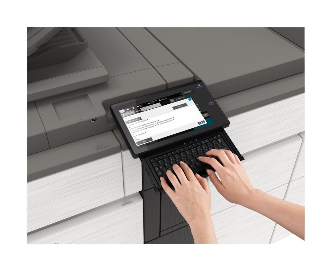 printer with a touch keyboard