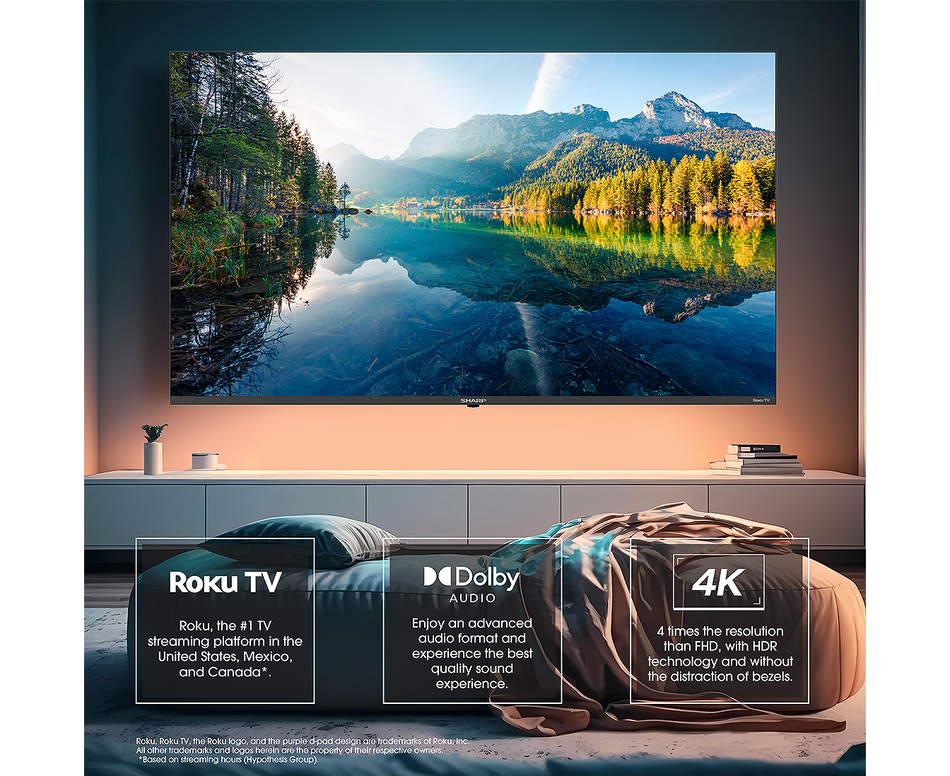 4T?C75EL8UR 75? AQUOS 4K Roku Smart TV – Sharp Canada