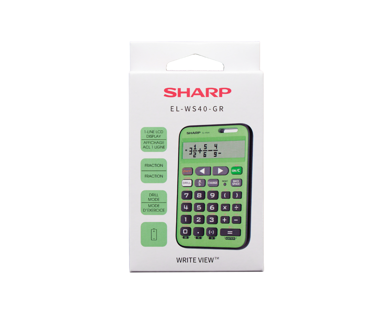Sharp Function ELWS40GR 65 Function 10-Digit Green Scientific Calculator