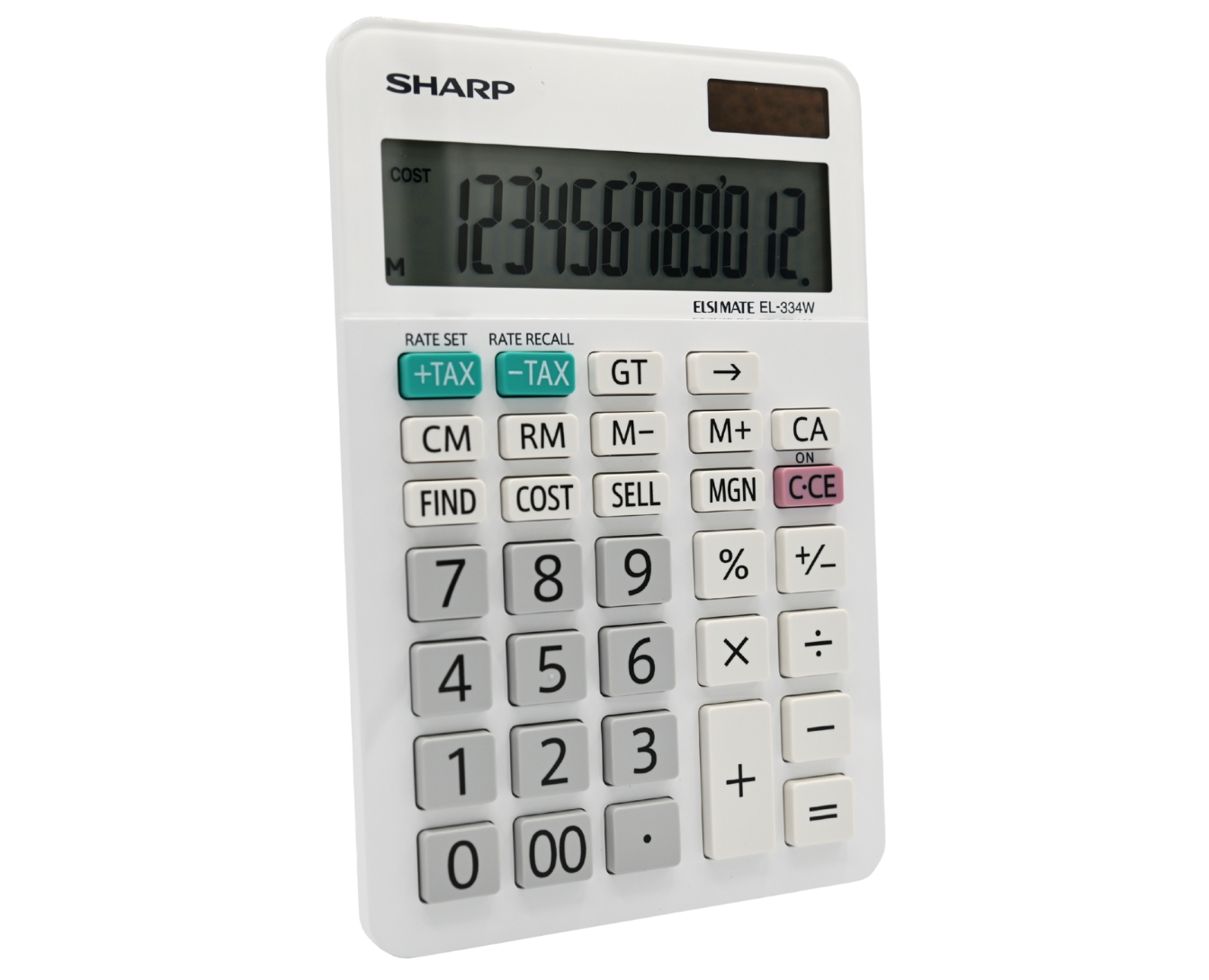 Sharp EL334W 10-Digit Calculator | Dual Power & Tilt Display